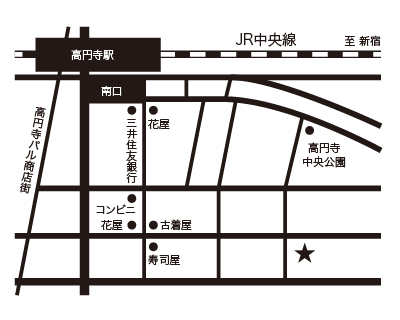 高円寺明石スタジオへの地図